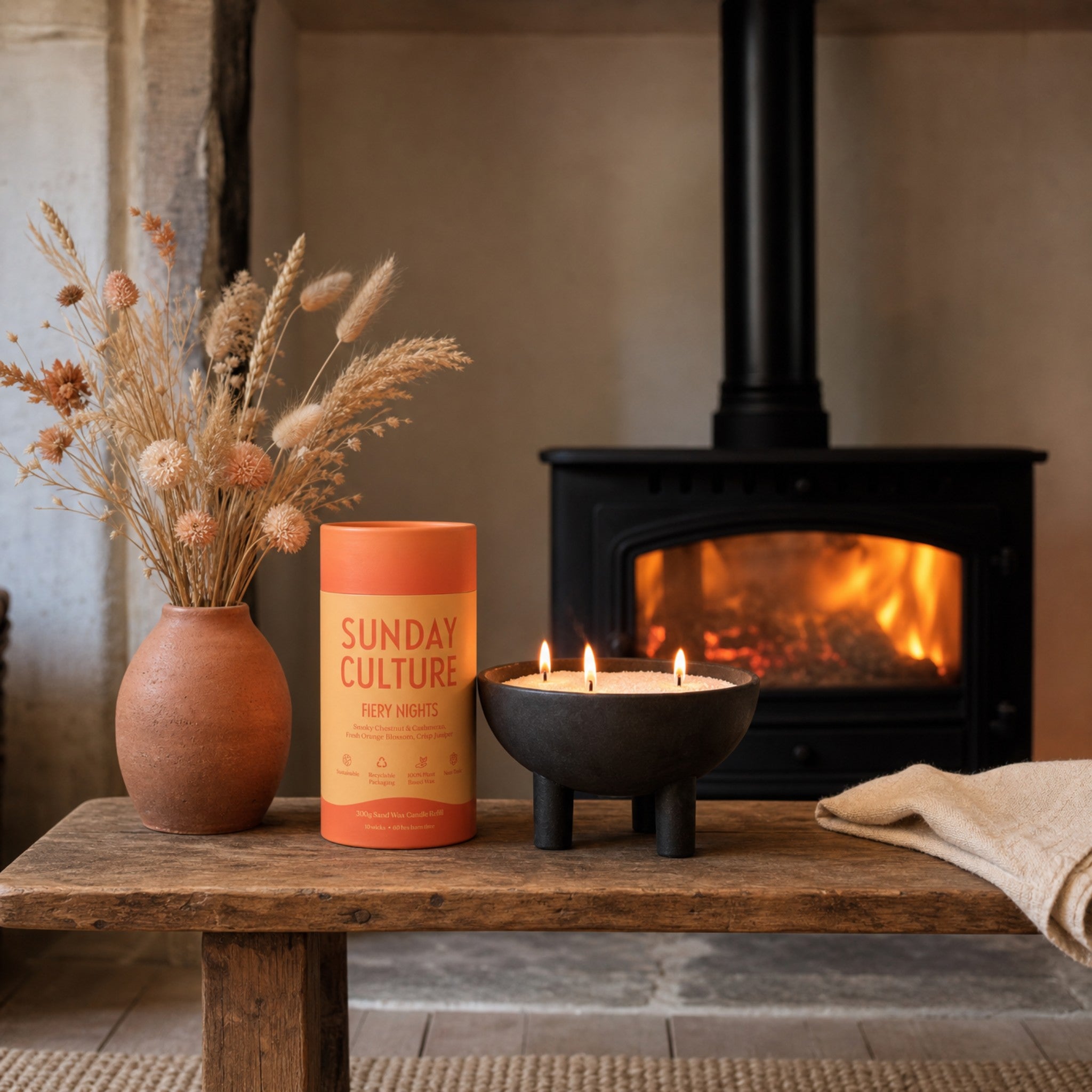 Small Fiery Nights Ready-to-Pour Sand Wax