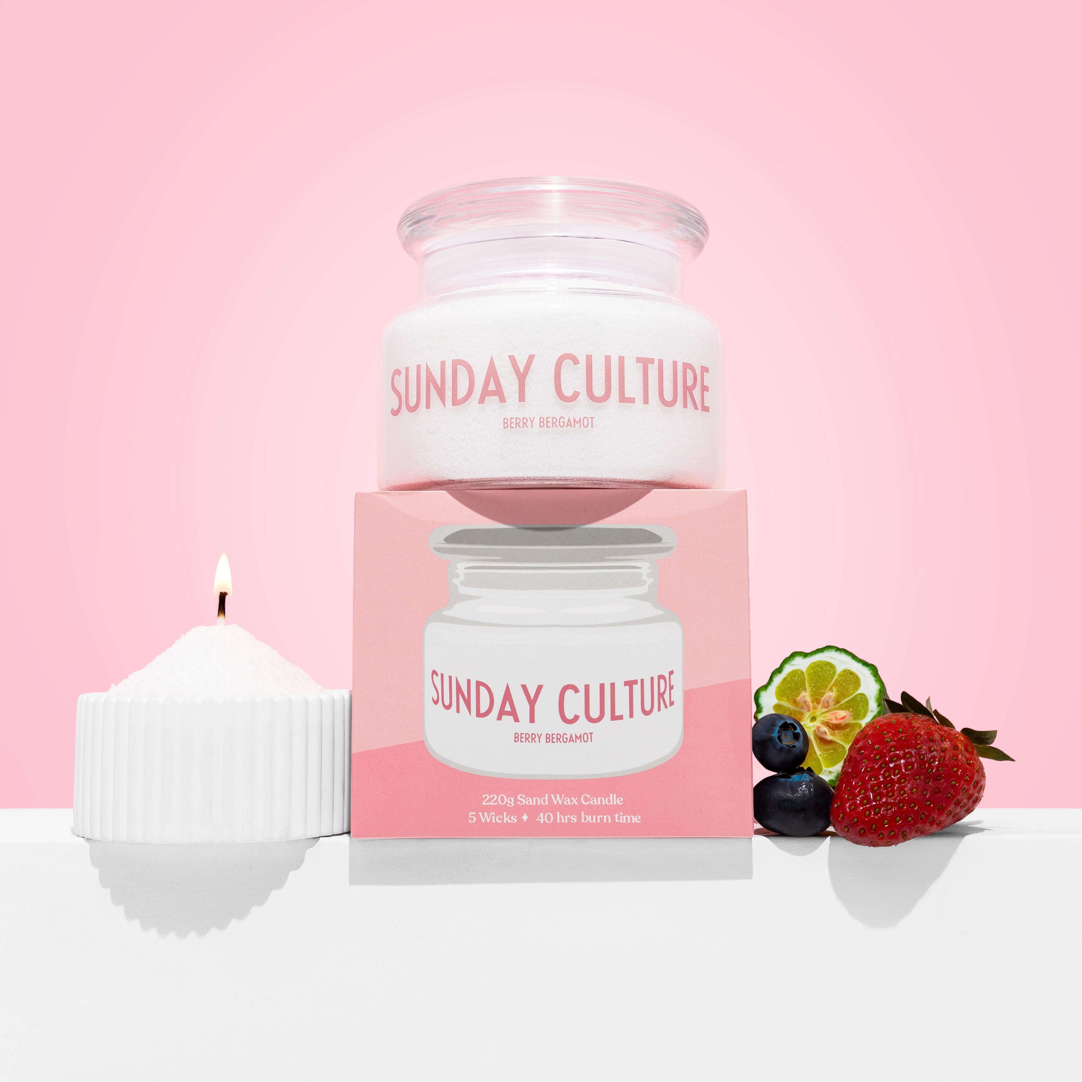 Berry Bergamot Sand Wax Candle