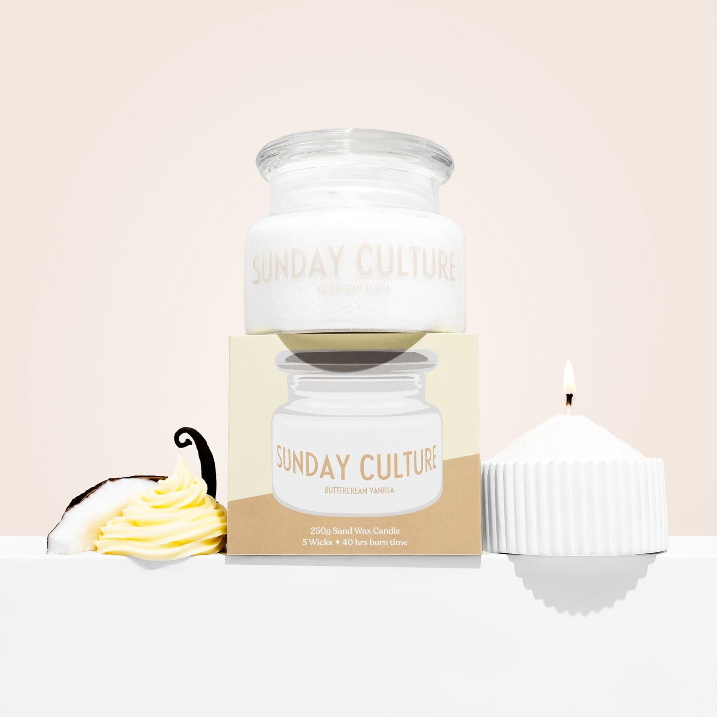 Buttercream Vanilla Sand Wax Candle