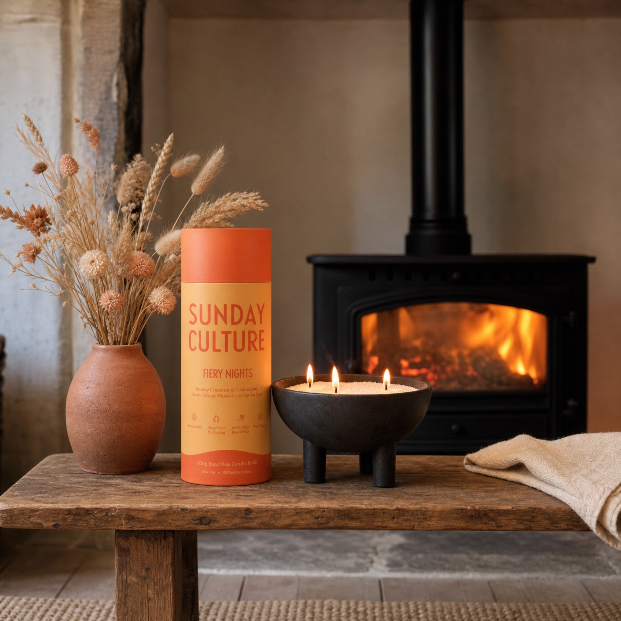 Large Fiery Nights Ready-to-Pour Sand Wax