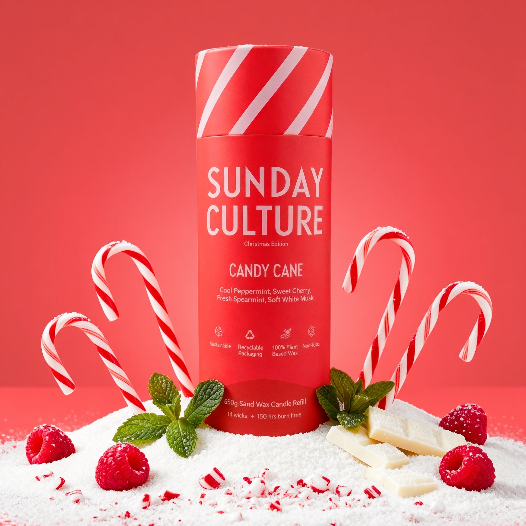 Large Candy Cane Ready-to-Pour Sand Wax