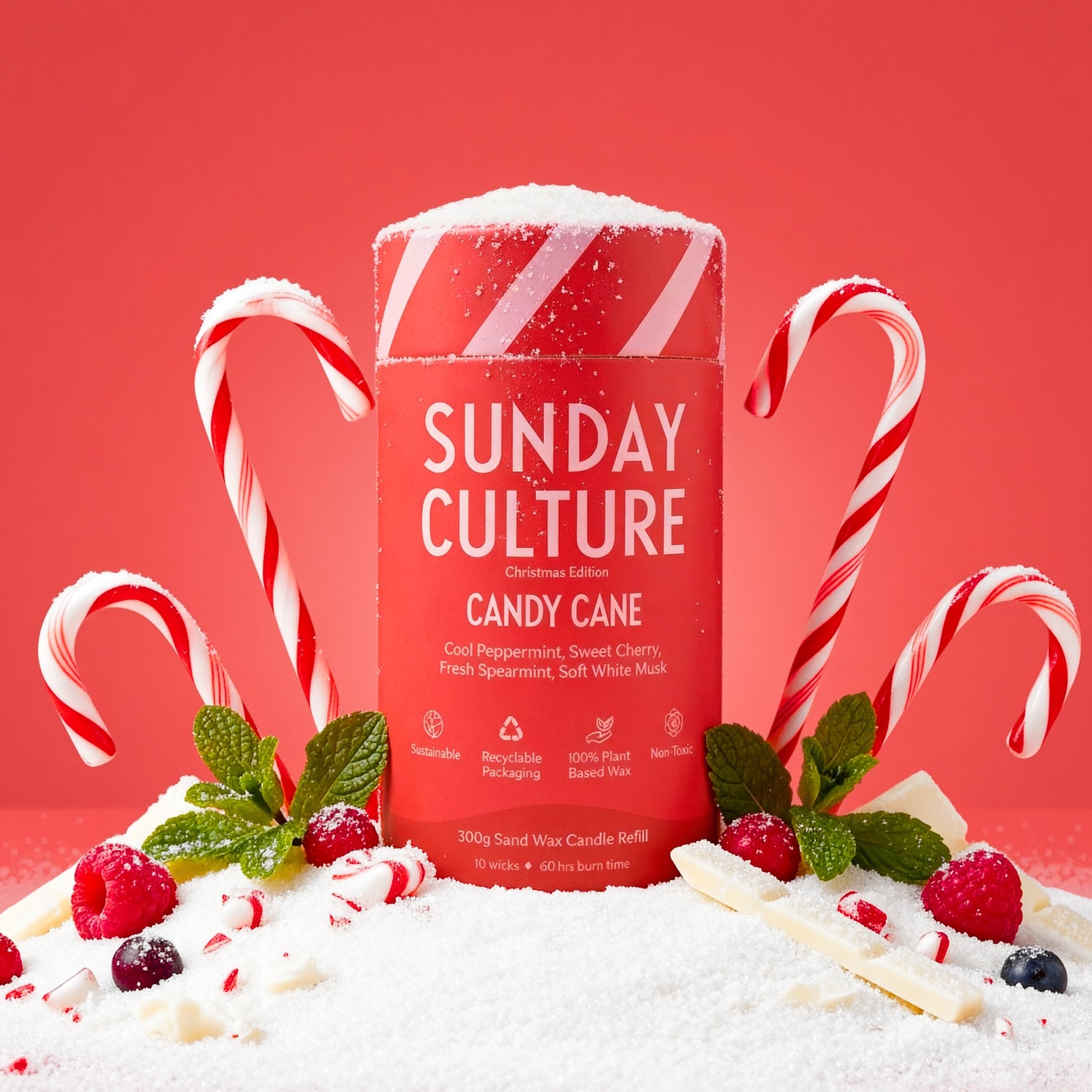 Small Candy Cane Ready-to-Pour Sand Wax