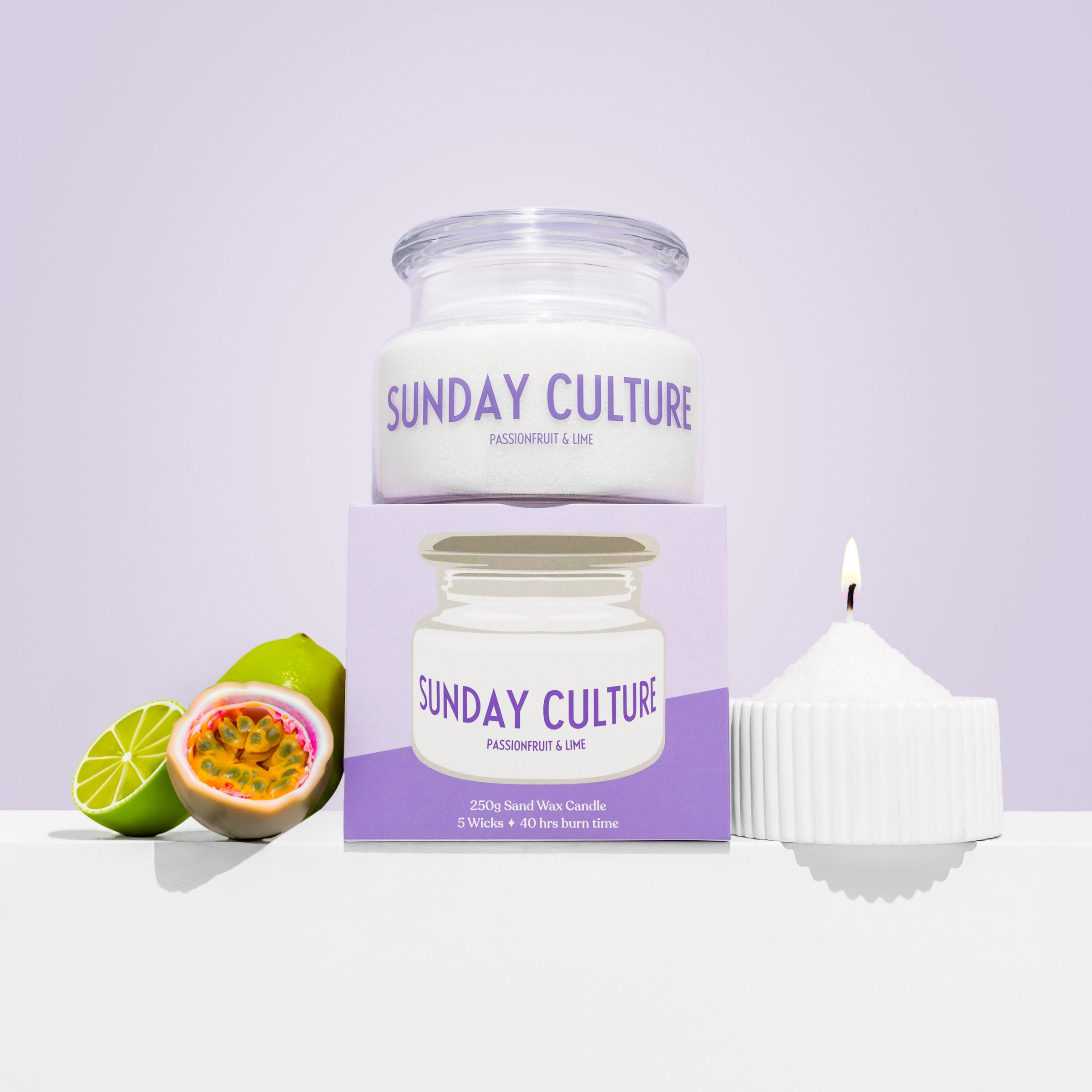 Passionfruit & Lime Sand Wax Candle