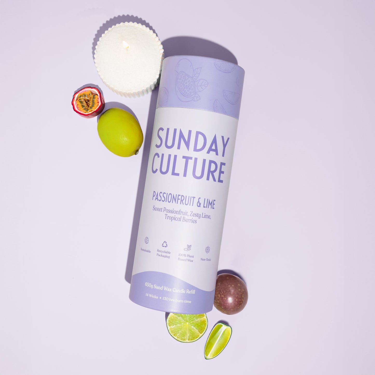 Large Passionfruit & Lime Ready-to-Pour Sand Wax