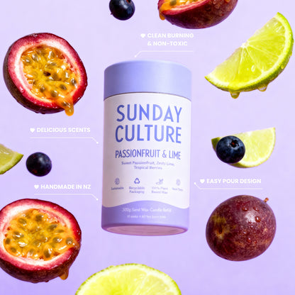 Small Passionfruit & Lime Ready-to-Pour Sand Wax