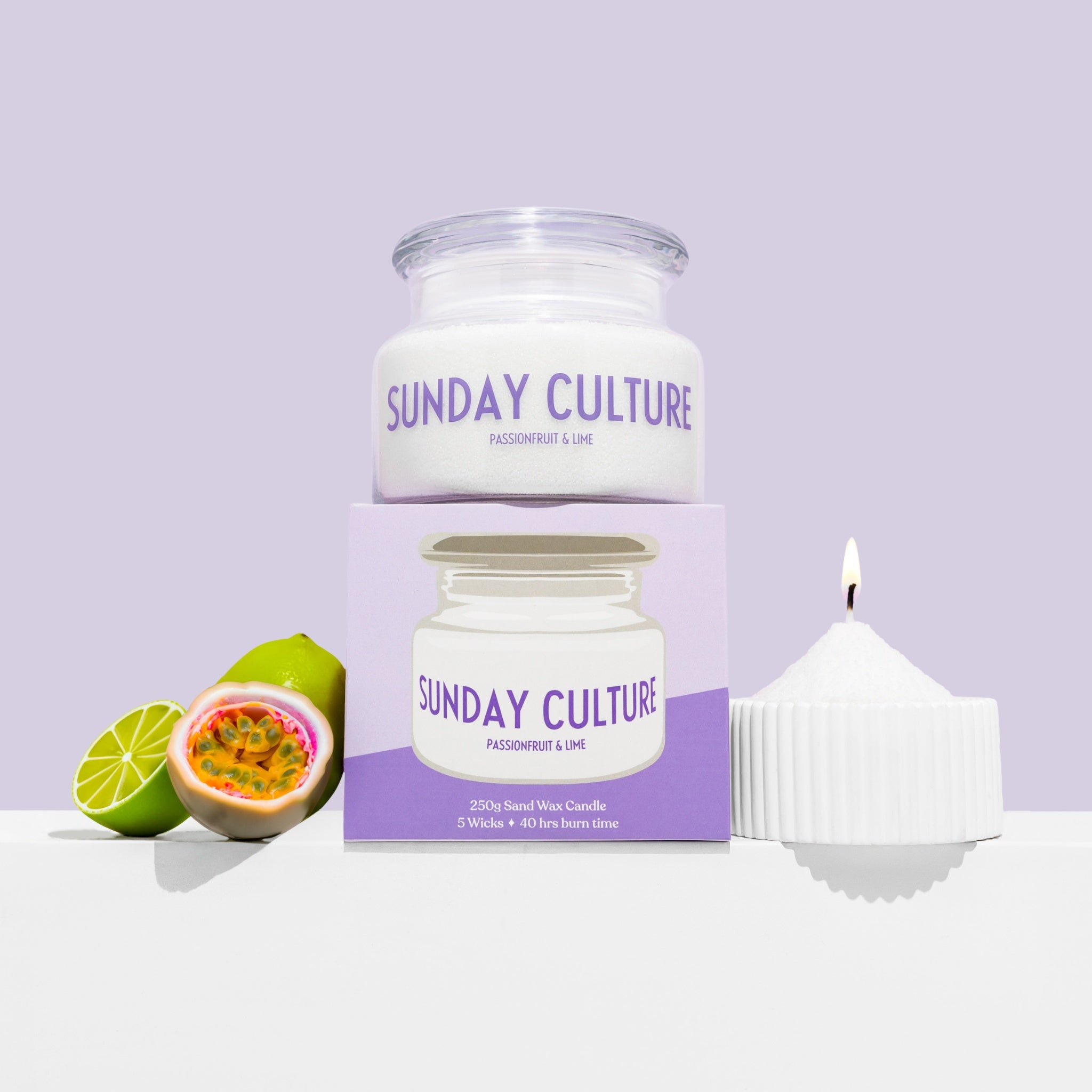 Passionfruit & Lime Sand Wax Candle